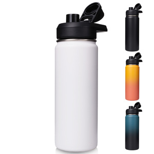 Botella de Agua de Acero Inoxidable con Aislamiento al Vacío de Doble Pared de 18 oz, Boca Ancha, Tapa Abatible a Prueba de Fugas, Mantiene el Frío por 24 Horas y el Calor por 12 Horas, Libre de BPA, para Exteriores - Product Image 1