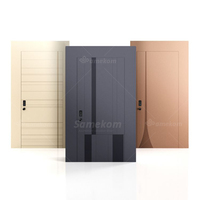 Portes intérieures pivotantes modernes de luxe européennes avec longue poignée, porte d'entrée de villa moderne, porte principale