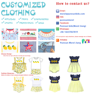 Set di abiti Casual Puresun per la famiglia mamma <span class=keywords><strong>e</strong></span> Me Design floreale plissettato con maniche a sbuffo vestito abbinato per bambini <span class=keywords><strong>e</strong></span> bambine - Product Image 6
