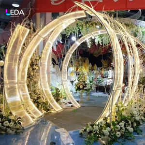 Arco de metal dorado para decoración de fondo de bodas, escenario en forma de T para exteriores, guía de camino, tablero de luz solar, arco de hierro para bodas - Product Image 5