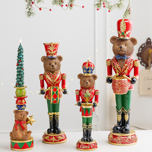 Nouvelle Décoration de Noël 2026 : Soldat Casse-Noisette Ours en Résine pour Vitrine et Accessoire Photo - Product Image 1