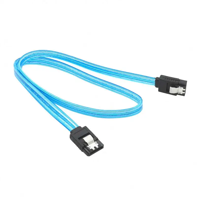 SATA 3.0 III 6 Gb/s yüksek hızlı sabit disk veri kablosu 6Gb PC sabit disk bağlantı kablosu konektörü USB şeffaf mavi 50cm USB