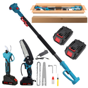 Ensemble d'outils de jardinage 3 en 1, sécateurs de haute qualité, sécateurs sans fil, tronçonneuse avec perche télescopique - Product Image 1