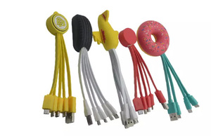 Personnalisation créative Forme animale Enfants <span class=keywords><strong>Dessin</strong></span> <span class=keywords><strong>Animé</strong></span> Mignon Conception de Véhicule Câble de Charge Multi avec Pvc Formes Personnalisées 4 en 1 3 en 1 - Product Image 5