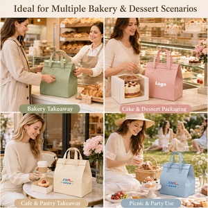 Bolsa isotérmica al por mayor para panadería, bolsa térmica personalizada laminada de tela no tejida con aislamiento de aluminio para <span class=keywords><strong>embalaje</strong></span> de pasteles y postres de panadería - Product Image 4