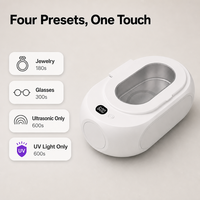 Nettoyeur à ultrasons numérique entièrement automatique pour la maison avec UV, pour prothèses dentaires, montres, lunettes, bijoux