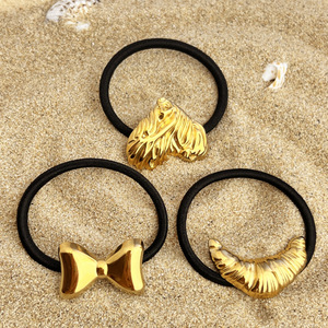Set de Joyería, Lazos para el Cabello para Mujer, Chapado en Oro de 18k, Accesorios para el Cabello de Acero Inoxidable, Lazos para Niñas - Product Image 1