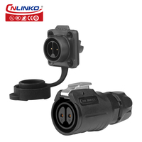 Cnlinko lp16 fonction d'alimentation 2 broches vis de câblage en plastique connecteur de prise d'aviation pôle type de vis de verrouillage connecteur étanche IP68