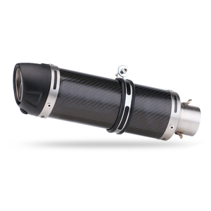 Silenciador de tubo de escape para motocicleta CBR650 <span class=keywords><strong>KTM790</strong></span> R1 R3 F02 CORSA EVO, tubo de escape redondo de fibra de carbono - Product Image 1