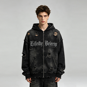Custom 500gsm Heavyweight Cotton Hoodie Men's Streetwear Boxy Fit Vintage Stone Wash Multi-Pocket Utility Hooded Sweatshirts OEM - Product Image 1