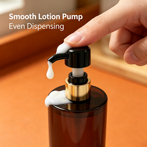 Popular Cylindrical Dark Brown PET Lotion Pump <strong>Bottle</strong> 500ml Custom Logo Silk Screen Printed Shampoo Shower Body Cosmetic Plastic - Product Image 4