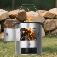 Réchaud à charbon de bois portable et pliable avec structure en acier allié pour le camping en plein air, les pique-niques, les voyages et une utilisation mobile