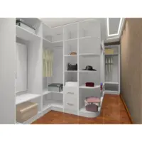 CBMMART U-high-end בצורת לבן צבע מלמין עץ שינה ארונות ארון מודרני חדר ארונות