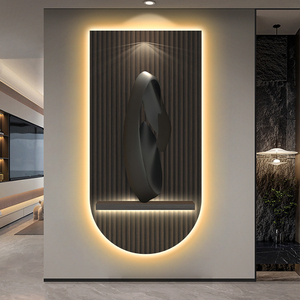 Mural de pared de Arte Abstracto Simple y moderno tallado UV porcelana de cristal con iluminación LED <span class=keywords><strong>para</strong></span> sala de estar diseño de pintura decorativa - Product Image 1