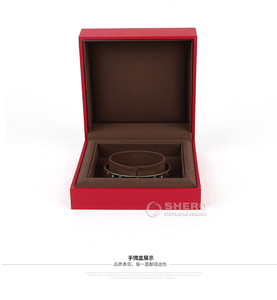 Red PU Leather Luxury Jewelry Packaging Paper Box Modern Design Pendant Necklace Bracelet Diamond <b>Ring</b> Bangle PU Leather Box Set - Product Image 5