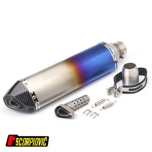 Sistema de Escape para Motocicleta de 470 mm al por Mayor, Escape de Acero Inoxidable de 51 mm para Cuatrimotos y Motos de Cross, para la Serie de Aleación de Titanio <span class=keywords><strong>Akrapovic</strong></span> - Product Image 1