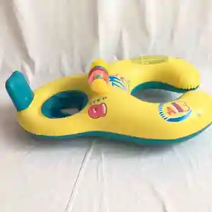 Flotteur de poignée d'eau de dérive gonflé Offre Spéciale gonflable deux trous cercle de natation Double anneau de natation pour enfant et mère