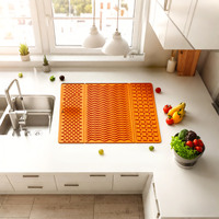 Nouveau tapis de table carré classique grand format, imperméable, antidérapant, multi-usage, en silicone écologique, durable, isolant thermique