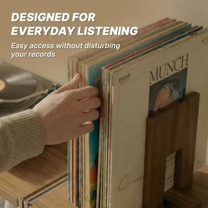 Wooden <b>Record</b> <b>Rack</b> Solid Wood Desktop Storage Organizer For Vinyl Display And Cd Storage - Product Image 1