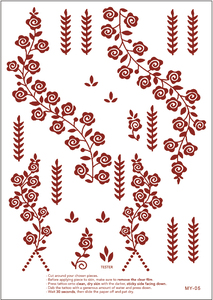 Nuovo Design Maroon fiore vite henné <span class=keywords><strong>tatuaggi</strong></span> modello impermeabile Mehndi stencil temporaneo pasta adesivo henné tatuaggio - Product Image 4