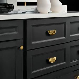 มือจับแบบดึงทำจากโลหะผสมสังกะสีทันสมัย รูปทรงครึ่งวงกลม สำหรับตู้เสื้อผ้า ลิ้นชัก ตู้ครัว ตู้เสื้อผ้า ห้องน้ำ ห้องนอน โรงแรม ทนทาน - Product Image 2