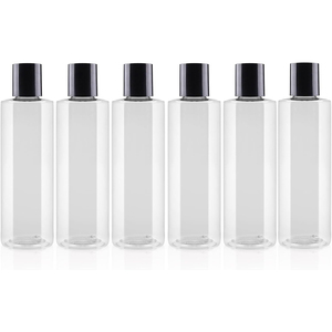 Emballage personnalisé de haute qualité pour soins de la peau en PET de 200 ml, bouteille ronde à épaule plate recyclable avec bouchon à vis pour shampoing - Product Image 1
