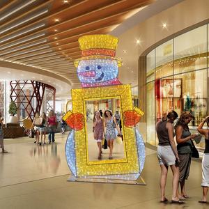 Lumière décorative LED 3D pour cadre photo, motif Père Noël et Bonhomme de neige, pour l'extérieur, les rues, les parcs, les fêtes de Noël, les événements en place publique, scène hivernale - Product Image 3