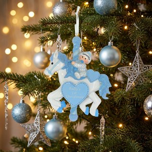 JIAXUN Nouveaux Pendentifs Miniatures en Résine Cheval Bleu pour Bébé Garçon, Thème Carrousel, Décorations de Noël et de Fêtes, Étanche - Product Image 4