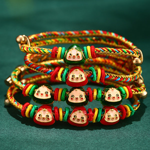 สร้อยข้อมือเชือกห้าสีเทศกาลเรือมังกร, ขนมบ๊วยจิ๋วทอมือ, สร้อยข้อมือด้ายห้าสีสำหรับผู้ใหญ่และ - Product Image 1