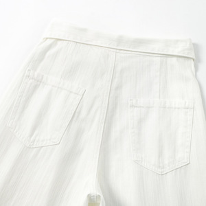 <span class=keywords><strong>Pantalon</strong></span> en jean large pour <span class=keywords><strong>femme</strong></span> Lin de haute qualité, classique et polyvalent, noir et <span class=keywords><strong>blanc</strong></span>, couleur unie, coupe ample, tissu doux et confortable - Product Image 4
