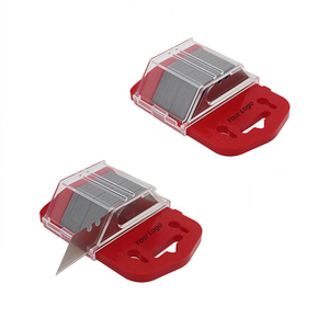 Retractable Metal <b>Knife</b> Set with Slide-<b>Lock</b> Mechanism and Bonus Blade Box for Office Supply Rooms, Packaging Stations - Product Image 4