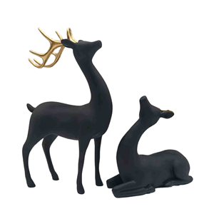Figura Decorativa de Reno Navideño de Resina con Diseño de Animal Ecológico y Festivo - Decoración de Pared de Ciervo Navideño Hecha a Mano en Varias Piezas - Product Image 2