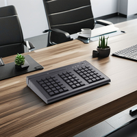 Precio de fábrica Mini Teclado mecánico POS totalmente programable de 66 teclas con lector de tarjetas de banda magnética para sistemas POS