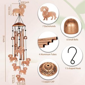 Poodle Wind Chimes Outdoor <b>Gifts</b> for Women/Men/Mom/Wife/Grandma Birthday <b>Gifts</b> <b>Memorial</b> <b>Gift</b> Metal WindChime - Product Image 6