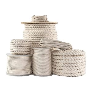 25Mm Touw 1Inch Dik Touw 100% Natuurlijke Gedraaide Katoenen Touw Hennep Touw Voor Ladder, Opknoping, Reling, Decoreren Landschapsarchitectuur,