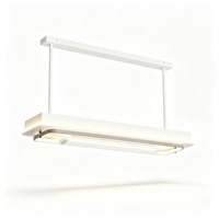 Ventilateur suspendu sans pales long et linéaire avec télécommande, lampe LED blanche silencieuse à courant continu pour la maison, la salle à manger, le bureau, la cuisine, l'îlot, la décoration