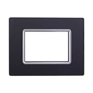 Interruttori da Parete Serie Spazio 3P con Placca in Vetro Colore Acciaio Scuro Compatibili con Illuminazione Living Light per Bticino - Product Image 1