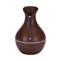 Diffuseur d'huiles essentielles à ultrasons silencieux 200 ml, design grain de bois, pour aromathérapie personnelle