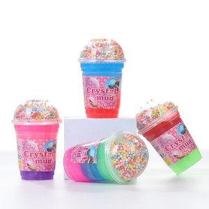 Slime de descompresión con cuentas de colores en forma de taza de té con leche, no pegajoso, con adornos de slime de colores, antiestrés - Product Image 1