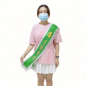 Ruban de corps personnalisé en polyester écologique imprimé numériquement, motif Joyeux Anniversaire, pour concours de beauté - Vente chaude - Product Image 2