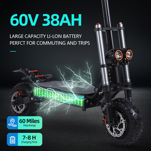 สกู๊ตเตอร์ไฟฟ้าแบบพับได้สำหรับผู้ใหญ่ Freeboy J30 60V 38Ah ขนาด 11 นิ้ว ยางสุญญากาศสำหรับขับขี่ออฟโรด กำลังมอเตอร์ 3000W มอเตอร์คู่ ขับเคลื่อนทุกสภาพพื้นผิว - Product Image 5