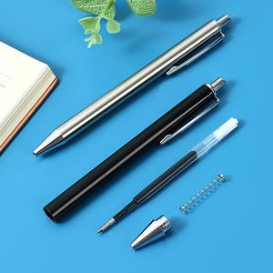 Stylo à bille en métal de 1,0 mm de largeur d'écriture, vente en gros, avec logo personnalisé pour le bureau, l'école, les cadeaux - Product Image 1