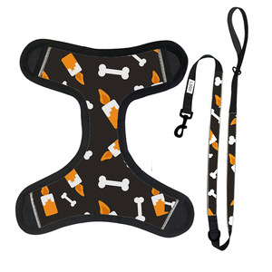 Custom Halloween Pet Harness Leash <b>Collar</b> Modern Fashion Bandana 2-Pc Gift Set Custom Printed for <b>Dogs</b> - Product Image 3