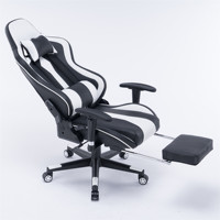 Chaise de jeu de joueur de Table d'ordinateur de bureau en cuir PU confortable à bas prix avec repose-pieds