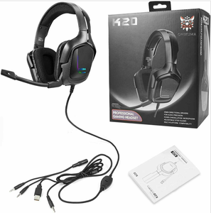 Auriculares para juegos <span class=keywords><strong>K20</strong></span> para P4 X-box One PC Mac Auriculares para juegos móviles Sonido envolvente 4D y bajo Estéreo RGB Bloqueo de ruido - Product Image 2