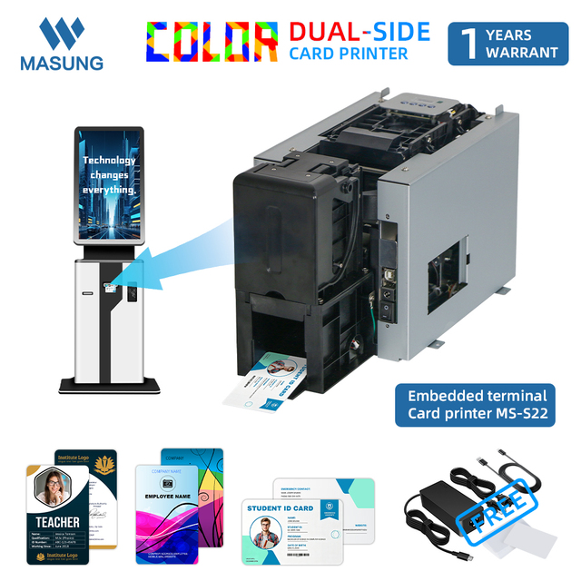 MASUNG MS-S22 Embedded ID Card Printer - Compact, High-Speed & Customizable for Self-Service Kiosks