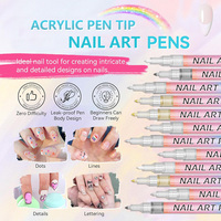 Marqueurs de nail art 12/4 couleurs pour le dessin, la peinture et le traçage DIY, stylo liner pour le graffiti, le pointillage et le dessin