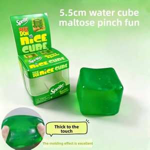 (En stock, livraison directe) Jouets souple en forme de cube de glace Needoh <span class=keywords><strong>Coca</strong></span> Sprite 5,5 cm en TPR, jouets en peluche en forme de cube d'eau et de maltose pour filles, anti-stress - Product Image 1