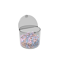 ECOBOX Petits contenants ronds en plastique de qualité alimentaire pour noix, bonbons et friandises, pour présentation murale