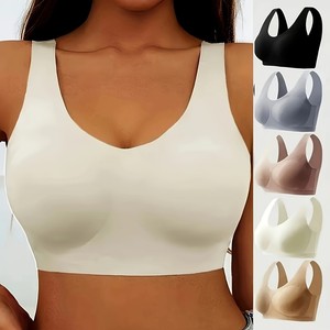 Soutien-gorge <span class=keywords><strong>de</strong></span> <span class=keywords><strong>sport</strong></span> sans armatures, entièrement rembourré, sans couture, pour femmes, à porter au quotidien, respirant, doux pour la peau, léger, effet <span class=keywords><strong>push</strong></span>-<span class=keywords><strong>up</strong></span> - Product Image 1